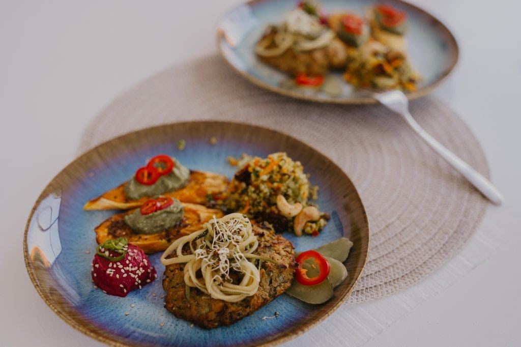 beautifully plated vegan meal